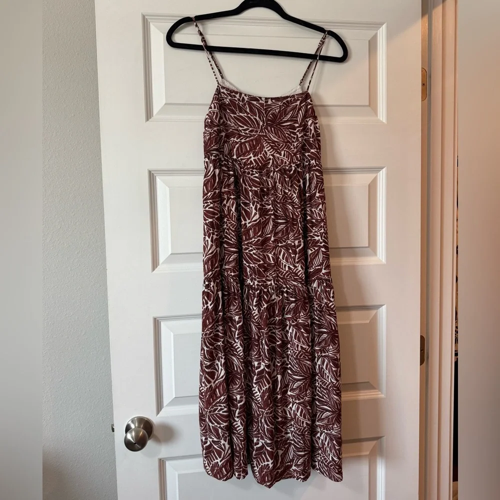 ABERCROMBIE | Brown & Cream Trapeze Midi Dress | SIZE XXS - Picture 6 of 8